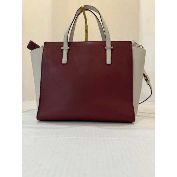 Kate Spade Cedar Street Hayden Satchel Crisp Linen/Merlot W/ Straps MSRP $278 - Picture 5 of 16